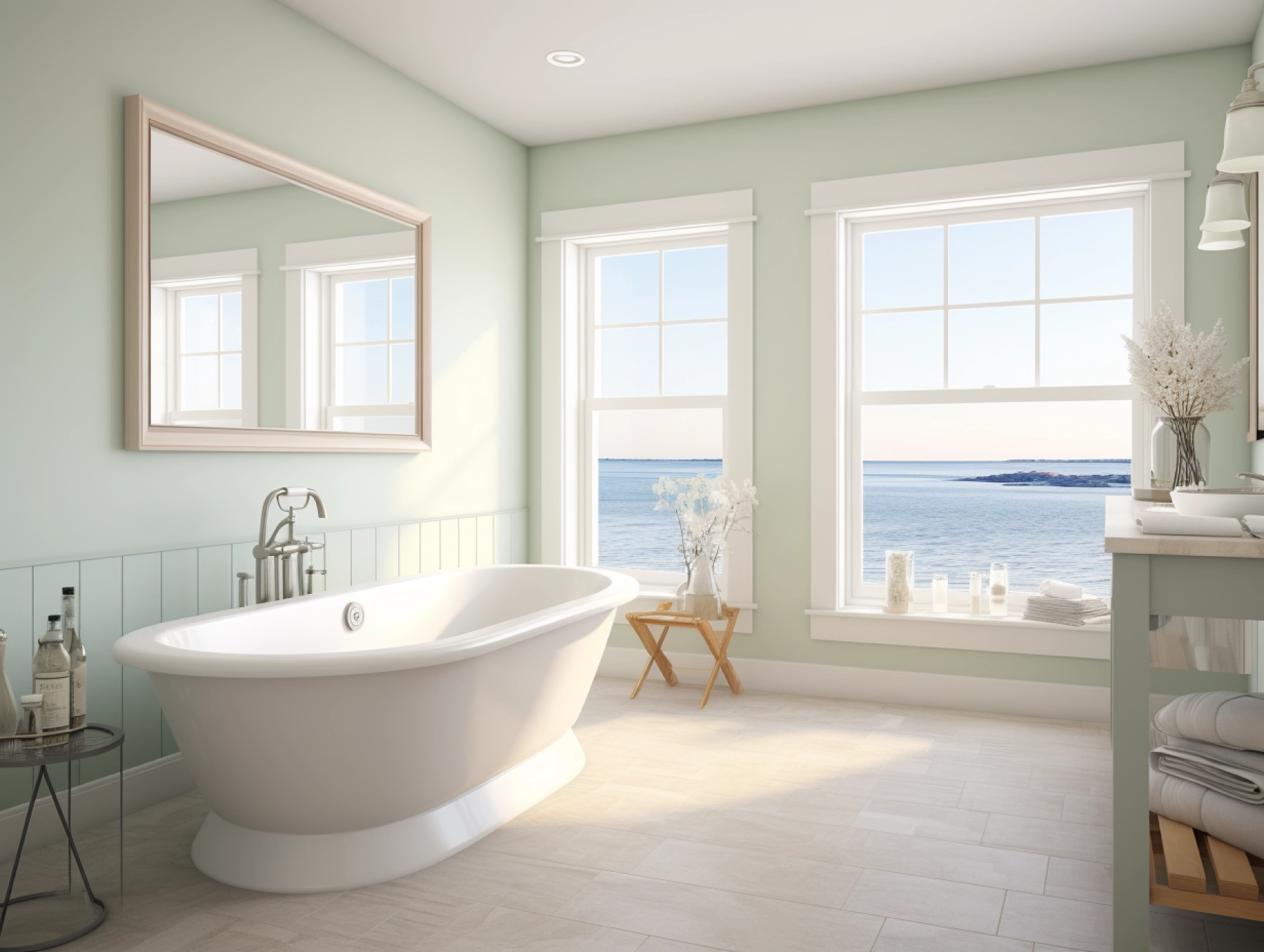 a green bathroom